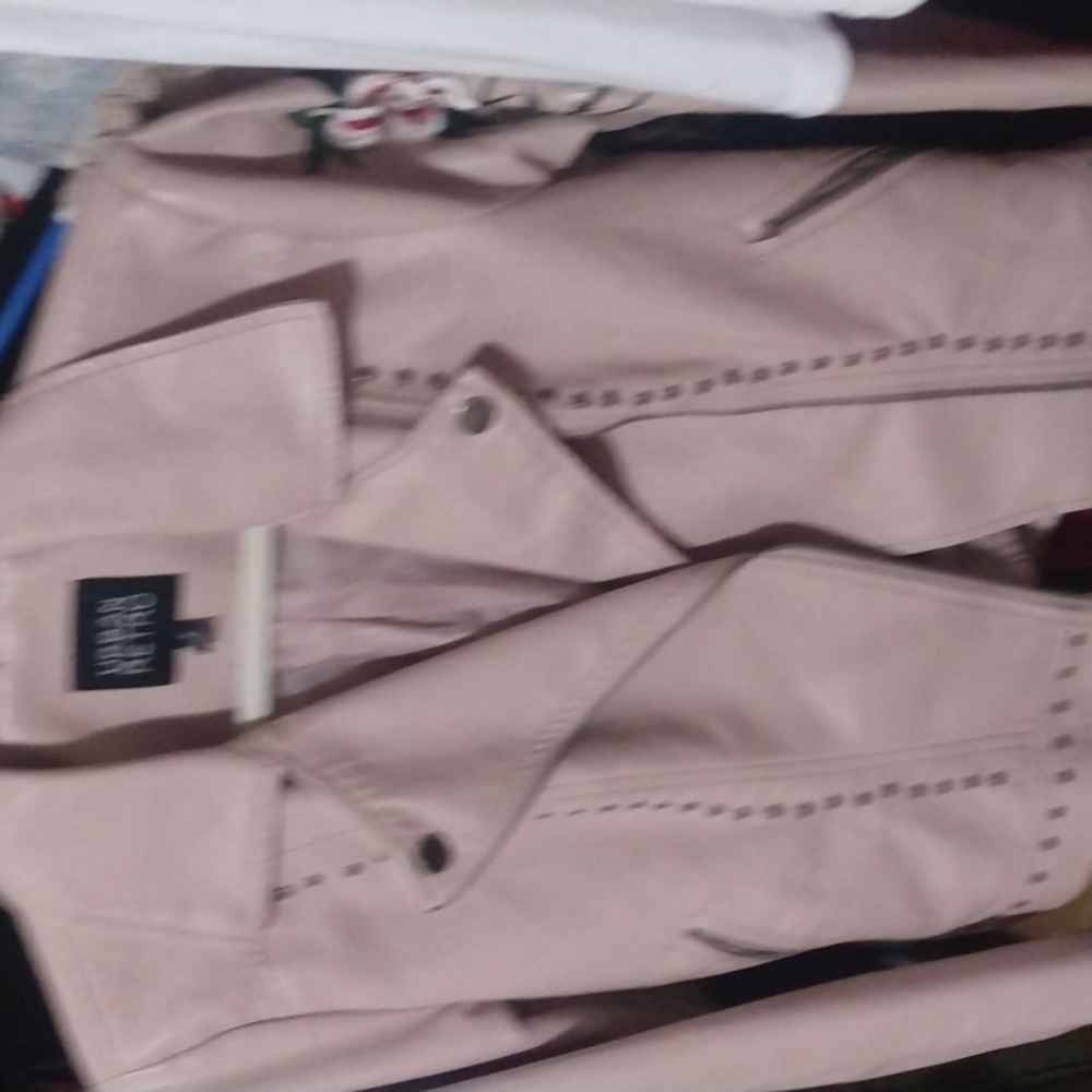 Urban Retro Pink faux leather jacket S